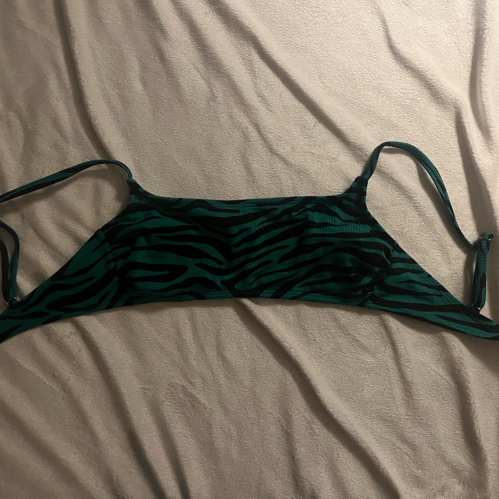 Zebra print swim top